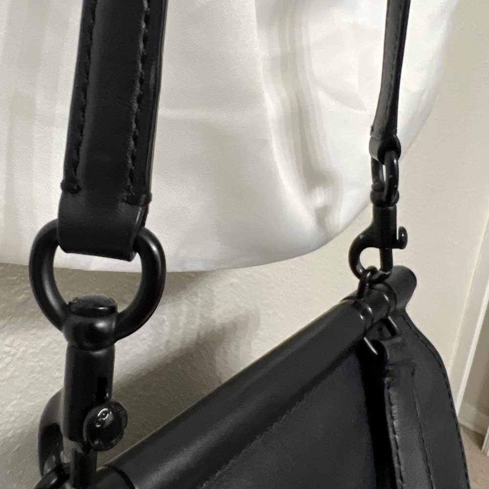 Coach Black Leather Satchel with Silver-Tone Hardware - Picture 12 of 14